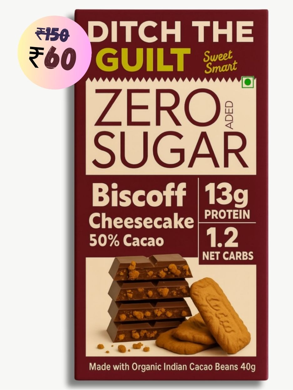 Biscoff Cheese Cake • 13g Protein •  Sugar Free Dark Chocolate • 40g
