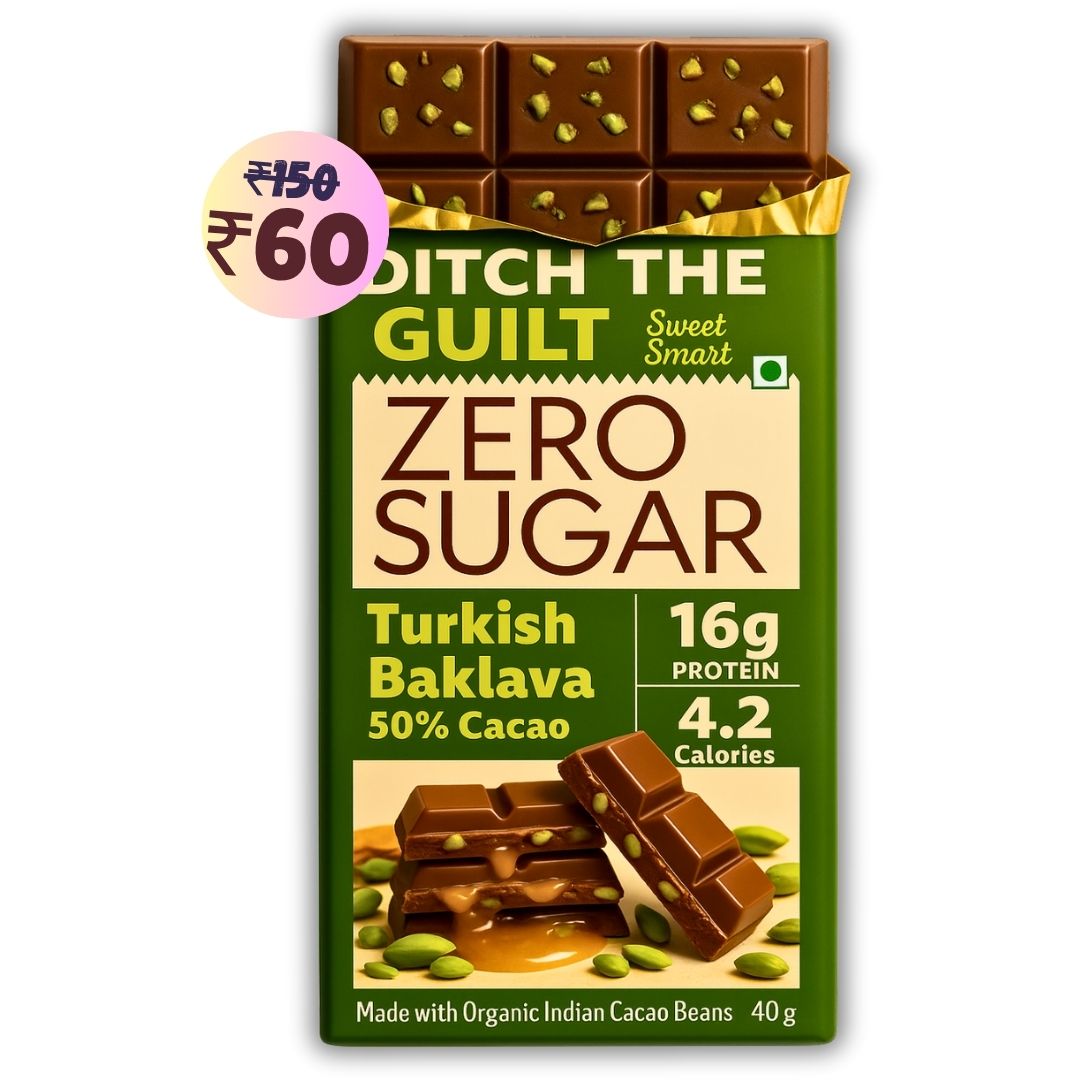 Turkish Baklava • 16g Protein •  Sugar Free Dark Chocolate • 40g bar
