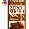 70% Wayanad Indian Cacao • 13g Protein •  Sugar Free Dark Chocolate • 40g