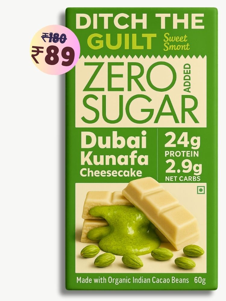 Dubai Kunafa Cheese Cake • 24g Protein • Sugar Free White Chocolate • 60g bar
