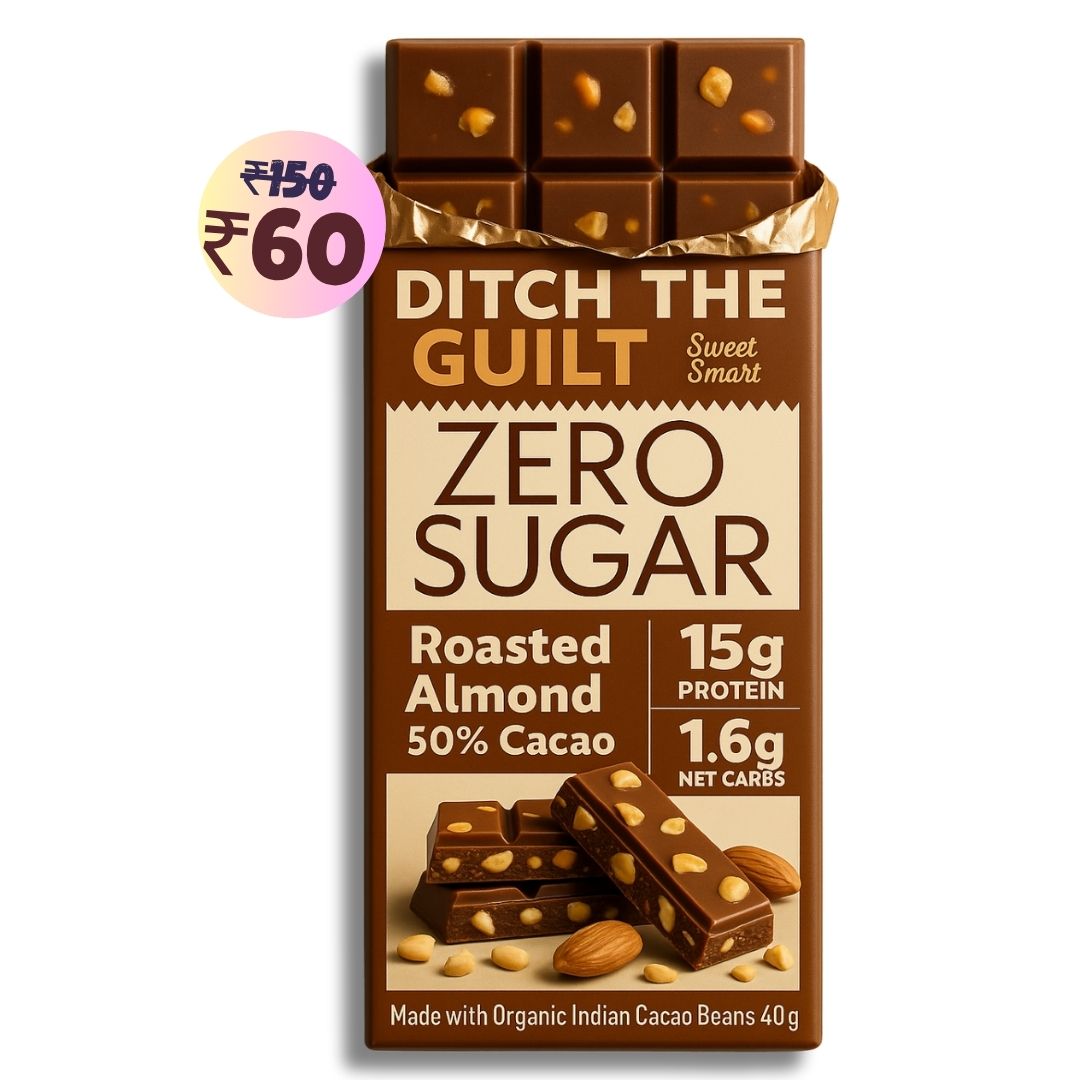 Roasted California Almonds • 15g Protein • Sugar Free Dark Chocolate • 40g bar