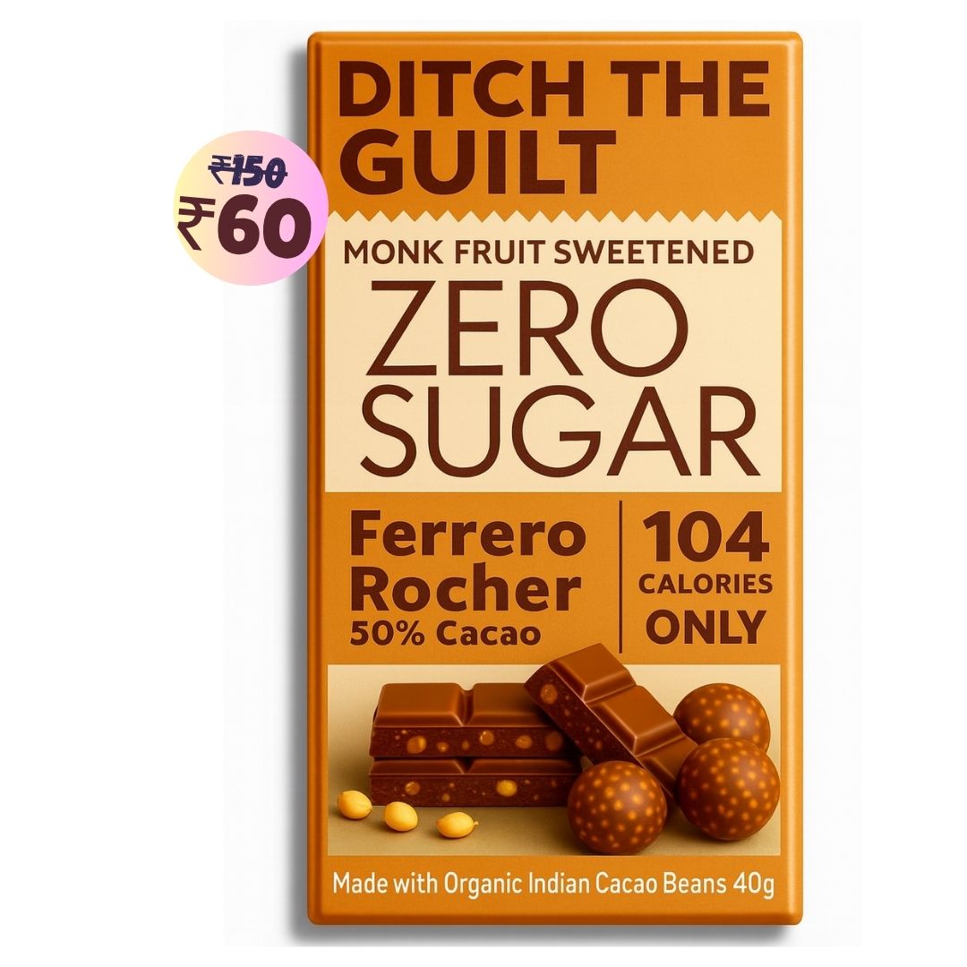 Ferrero Rocher • 104 Calories Only • Low Calorie Sugar Free Dark Chocolate • 40g bar