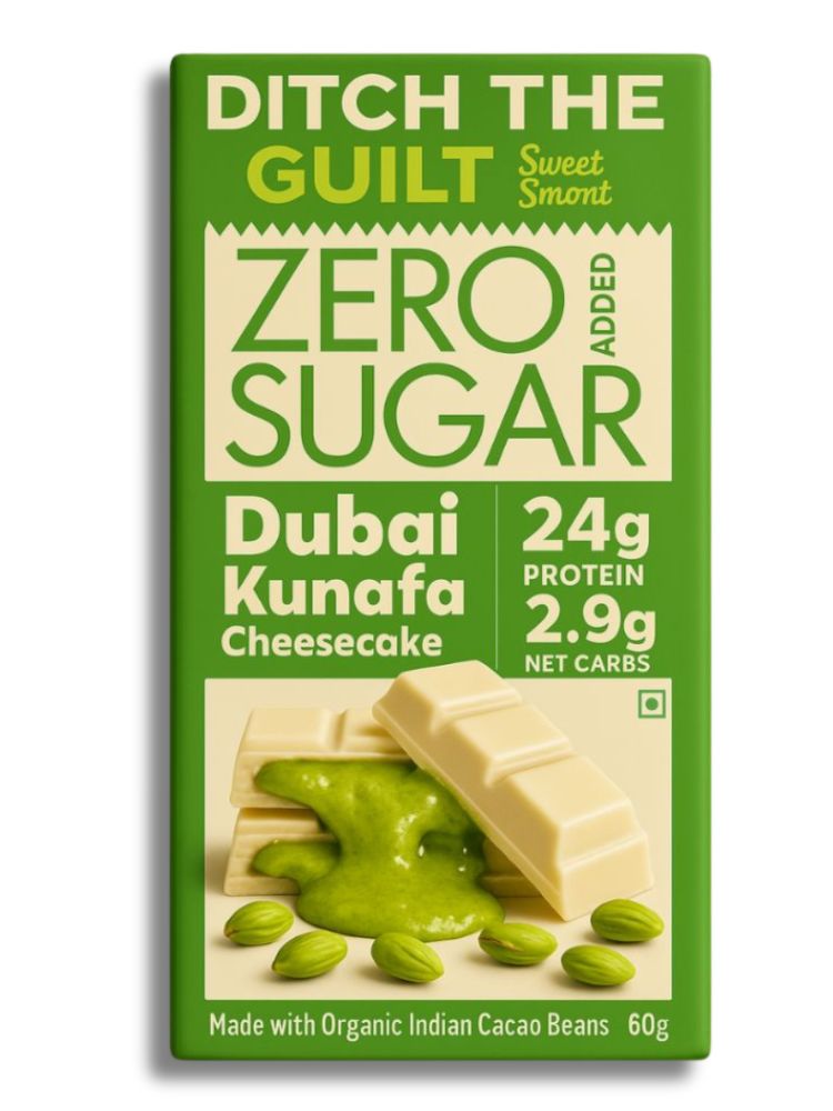New Launch - Authentic Dubai Pista Kunafa Cheese Cake • 24g Protein • Sugar Free White Chocolate • 60g