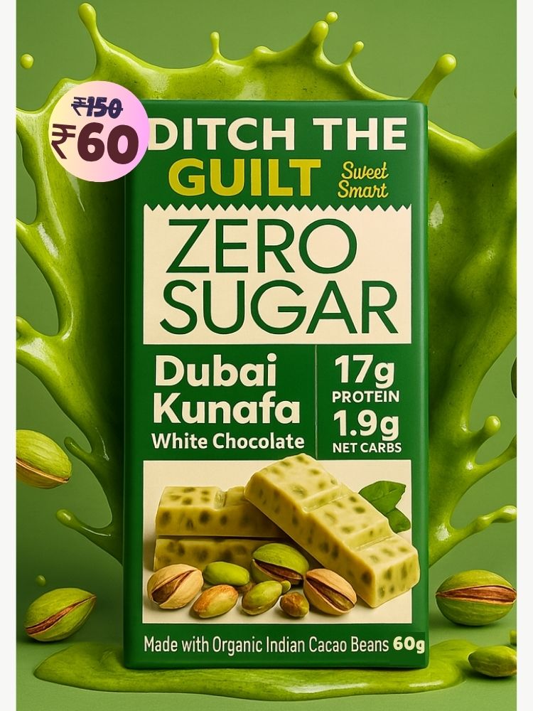 Dubai Kunafa Cheese Cake • 17g Protein • Sugar Free White Chocolate • 60g