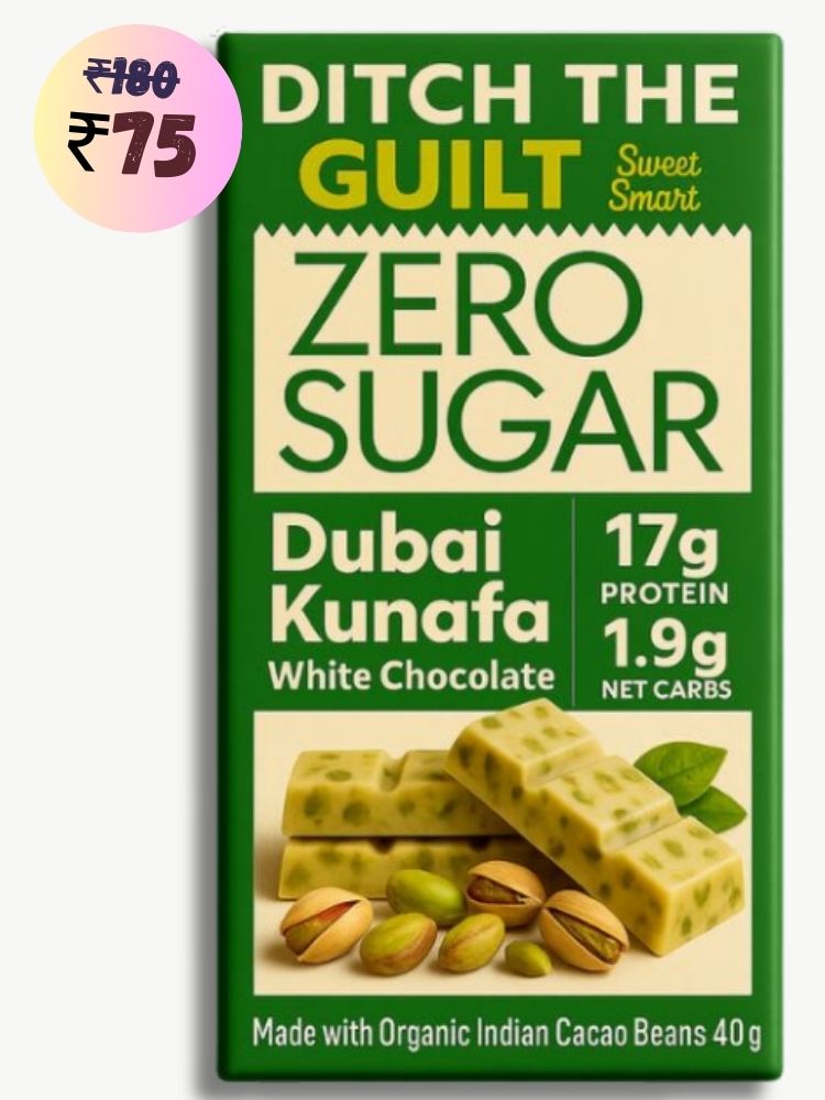 Pista Filled Kunafa Cheese Cake • 17g Protein • Sugar Free White Chocolate • 40g