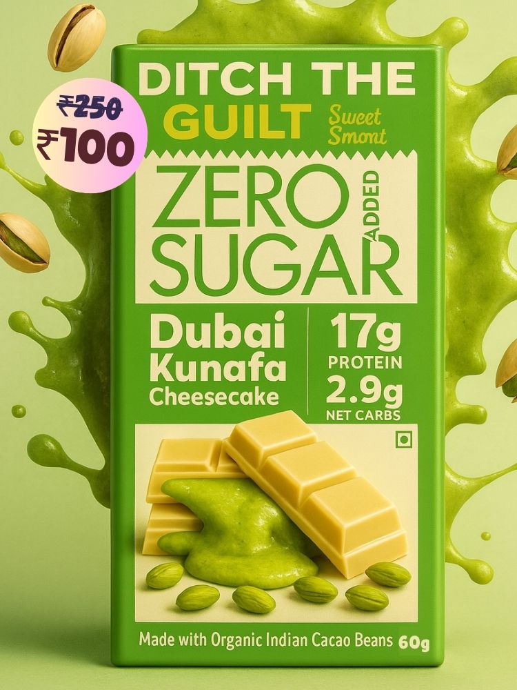Dubai Kunafa Cheese Cake • 17g Protein • Sugar Free White Chocolate • 60g