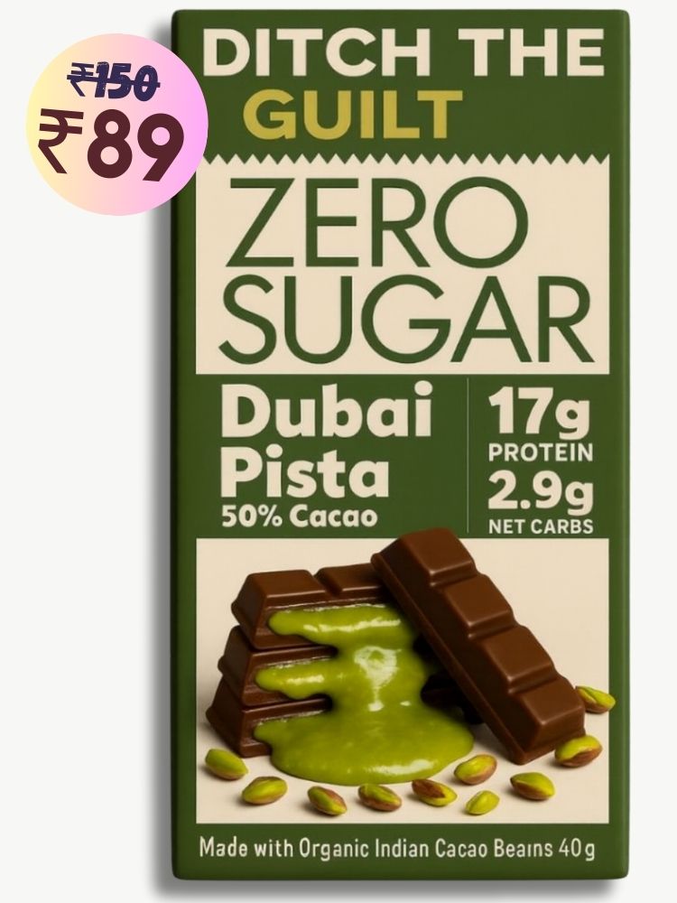 Center Filled Authentic - Viral Dubai Pista Kunafa • 17g Protein •  Sugar Free Dark Chocolate • 40g