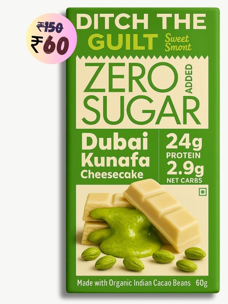 Dubai Kunafa Cheese Cake • 24g Protein • Sugar Free White Chocolate • 60g bar