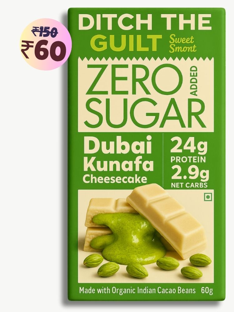 Dubai Kunafa Cheese Cake • 24g Protein • Sugar Free White Chocolate • 60g bar