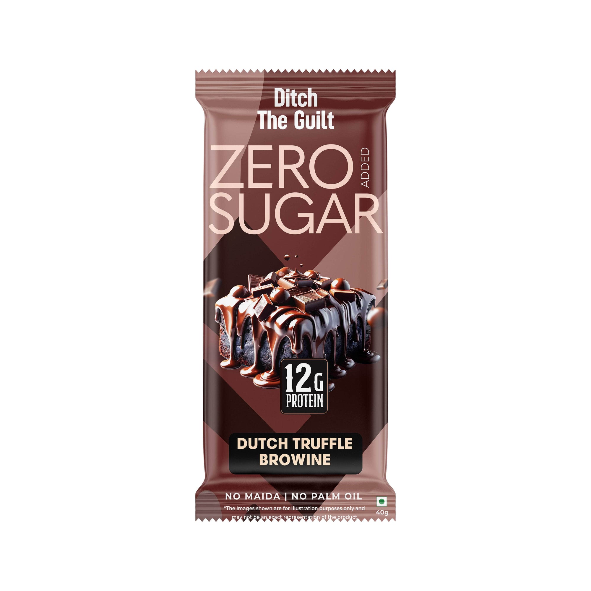 Dutch Truffle Chocolate  Protein Brownie - Sugar Free & High Protein, Low Net Carbs - 40g