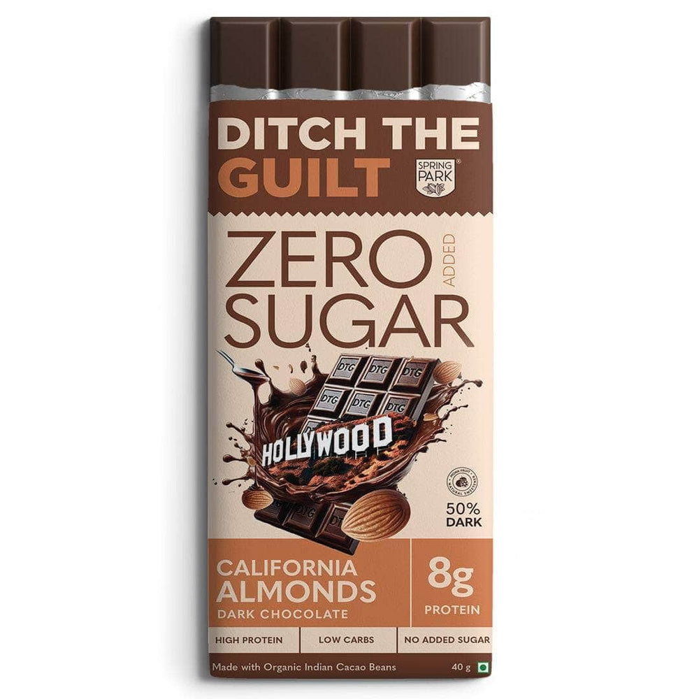 California Roasted Almond - Dark Protein Chocolate - High Protein - Sugar Free - 40g