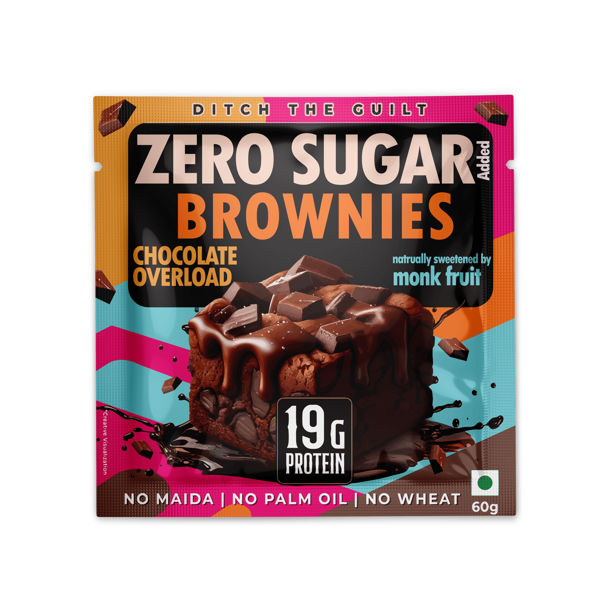 Chocolate Overload  Protein Brownie - Sugar Free & High Protein, Low Net Carbs - 60g