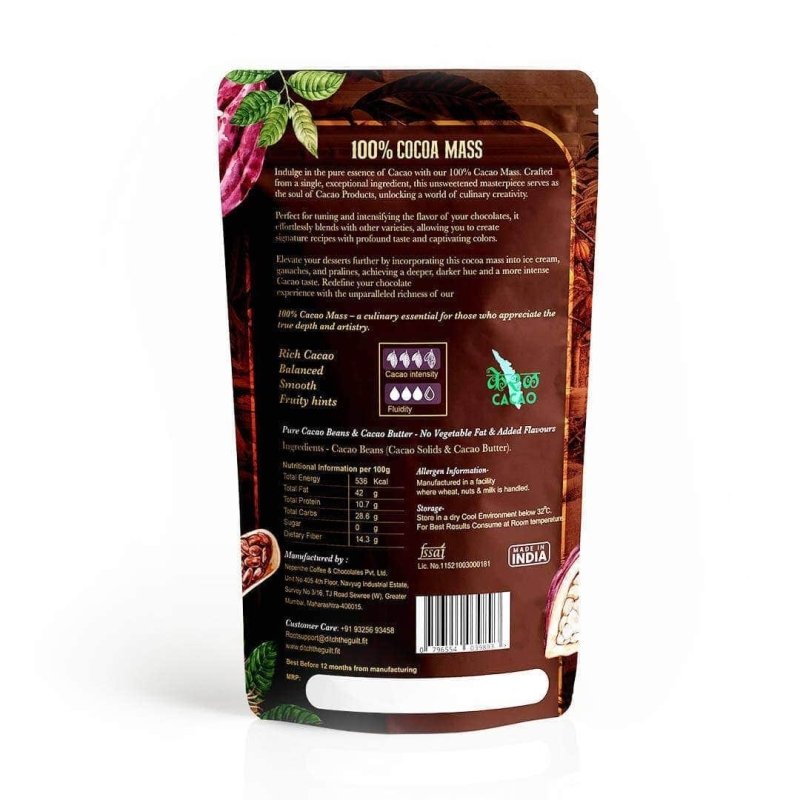 100% Cacao (Made with Indian Cacao Nibs) - Bake or Bite - Pure Chocolate - Not a Compound Chocolate 500g - My Store