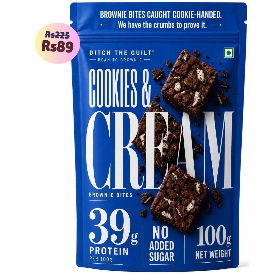 Cookie & Cream • 39g Protein • Sugar Free High Protein Brownie • 100g