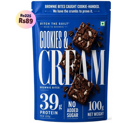 Cookie & Cream • 39g Protein • Sugar Free High Protein Brownie • 100g
