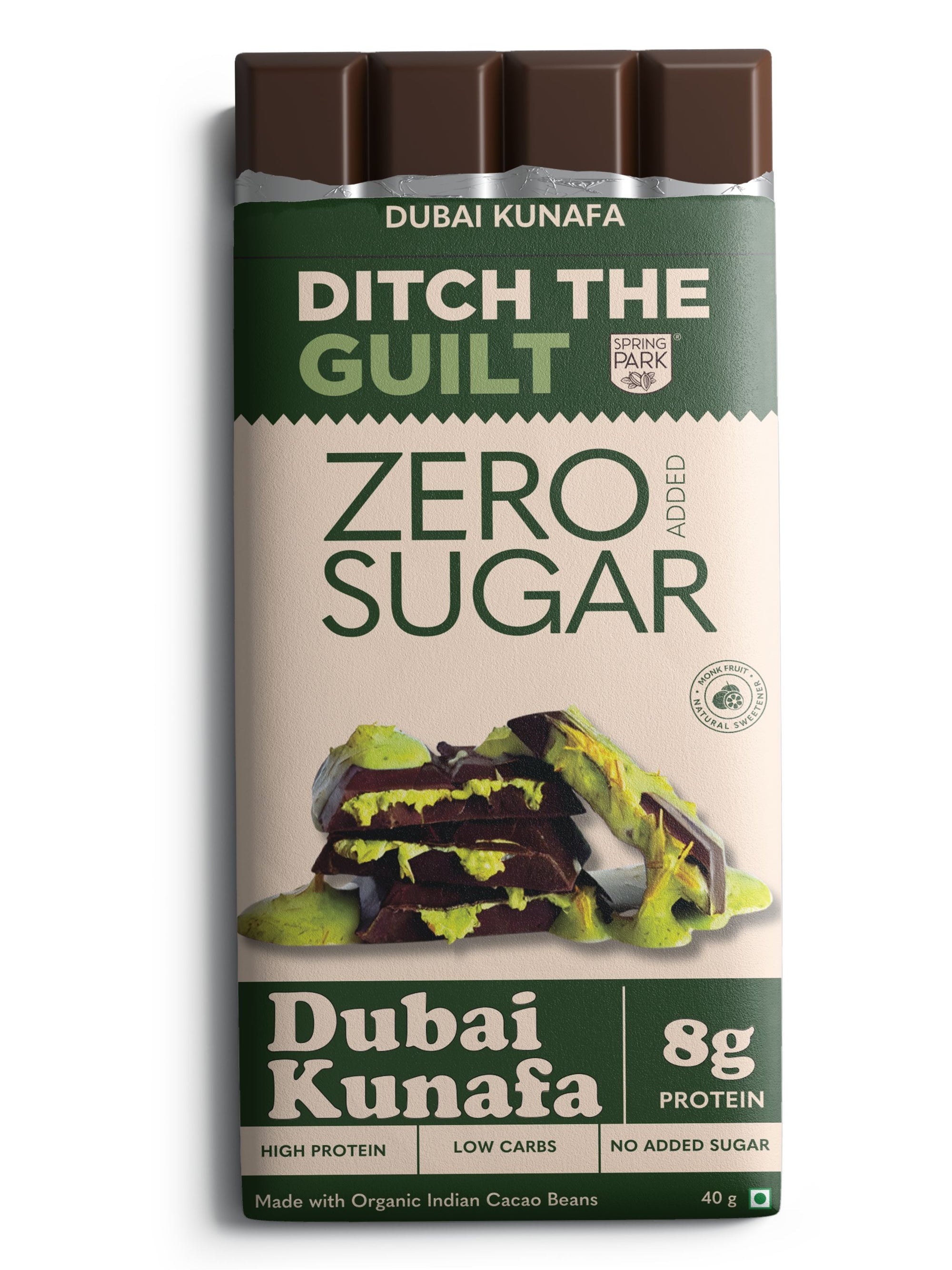 Dubai Kunafa - Sugar Free Dark Protein Chocolate - Center Filled - High Protein  - 40g