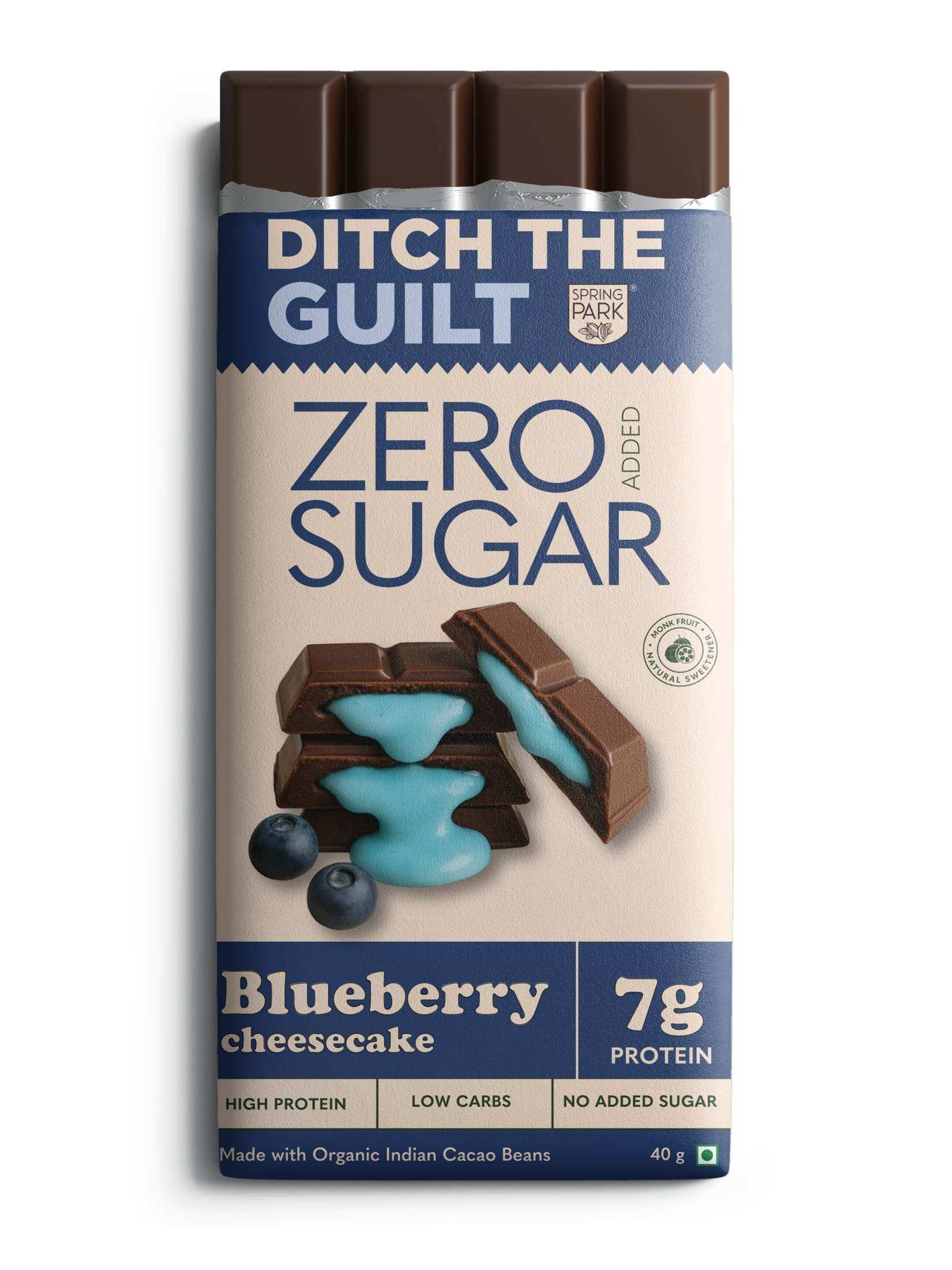 Blueberry Cheesecake  - Sugar Free Dark Protein Chocolate - Center Filled - High Protein  - 40g