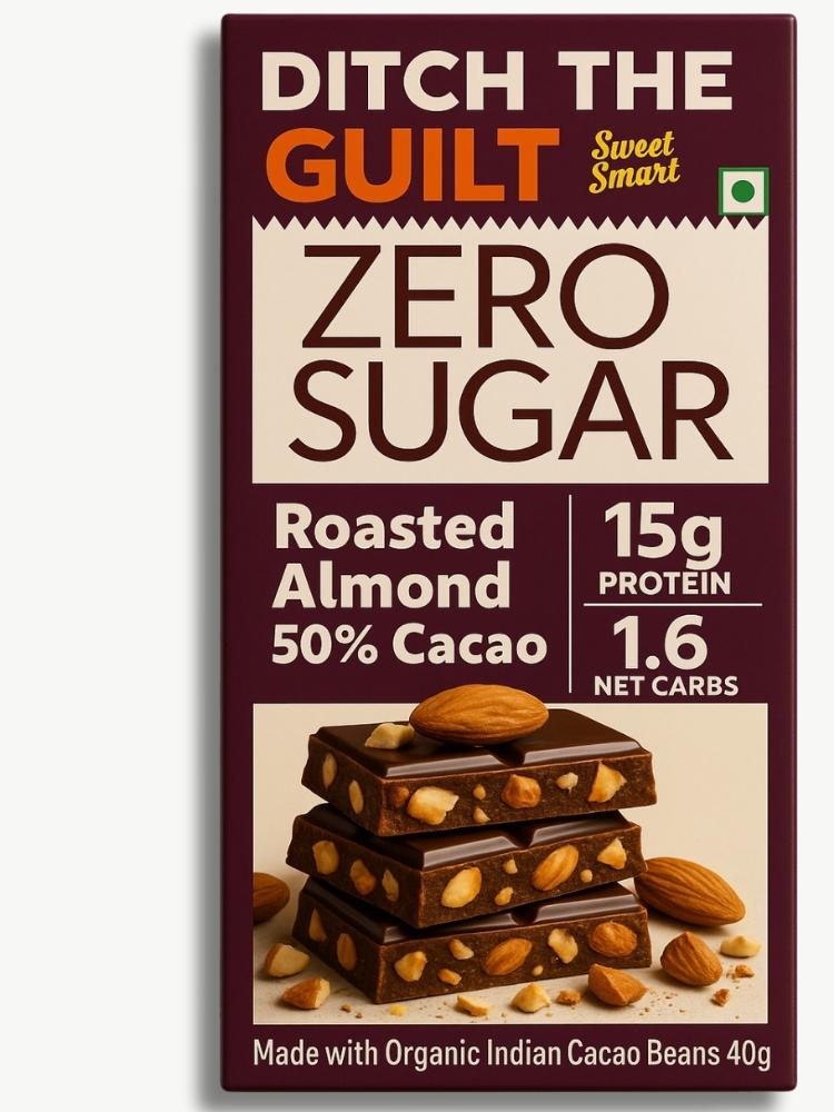 Roasted California Almonds  • 15g Protein •  Sugar Free Dark Chocolate • 40g