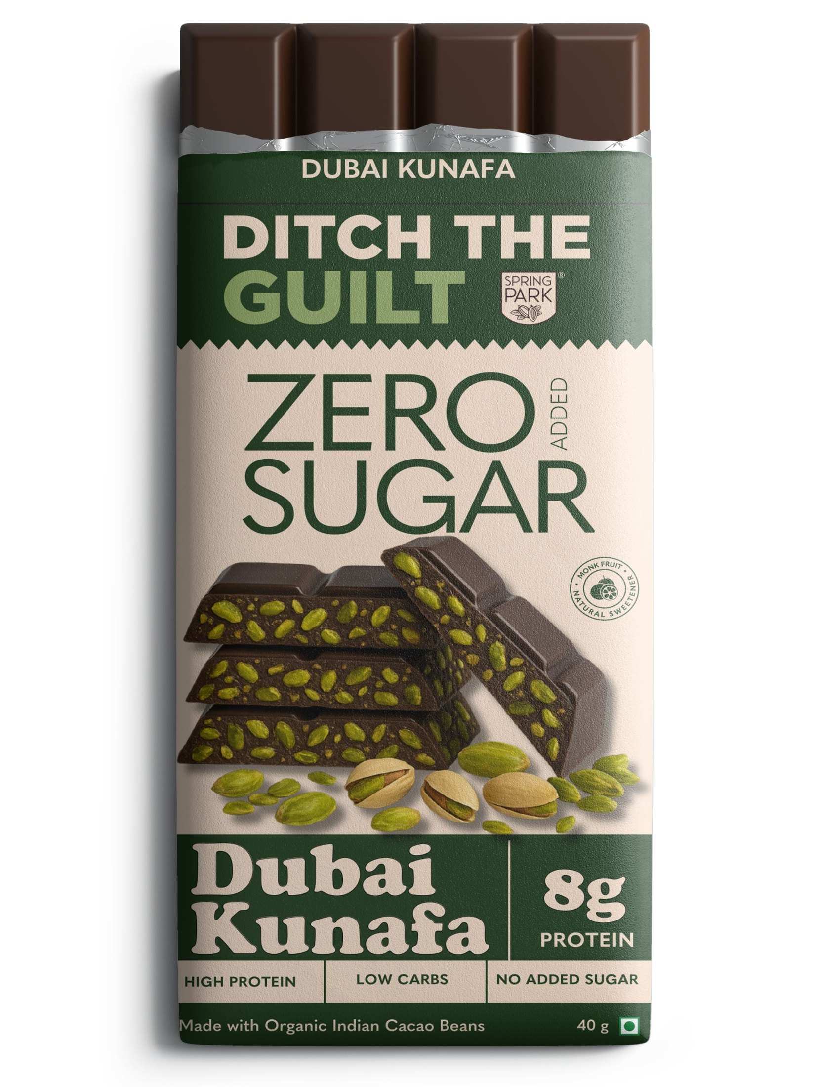 Dubai Kunafa - Sugar Free Dark Protein Chocolate  - High Protein  - 40g