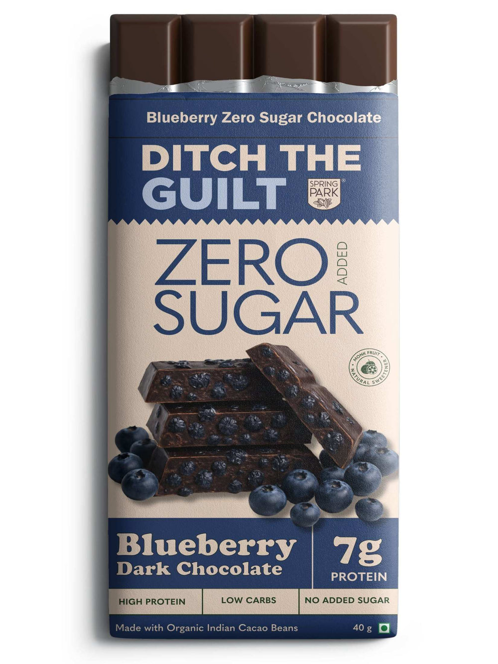 Blueberry Cheesecake  - Sugar Free Dark Protein Chocolate - High Protein  - 40g