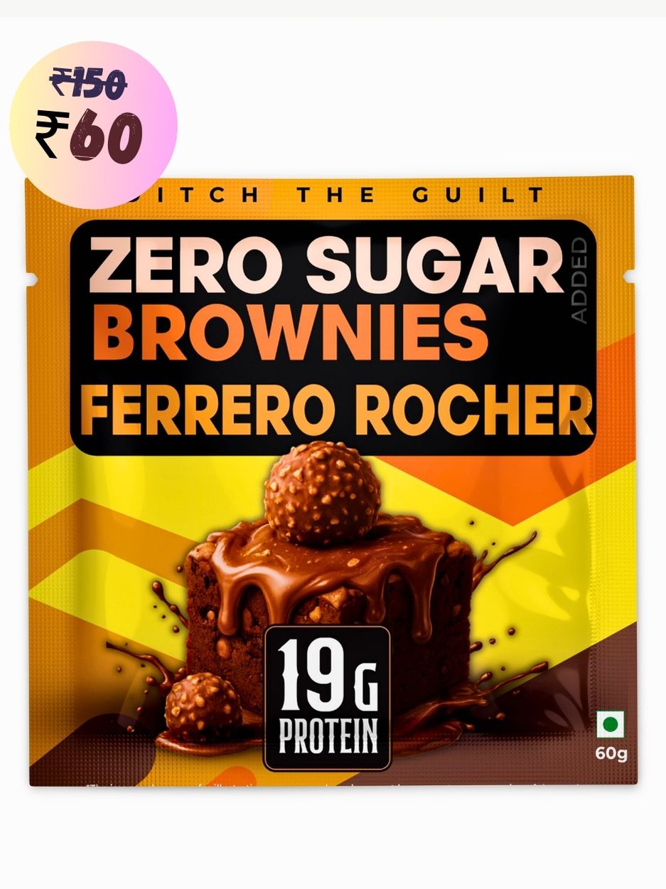 Ferrero Rocher Protein Brownie • 19g Protein • Sugar Free & High Protein • Low Net Carbs • 60g