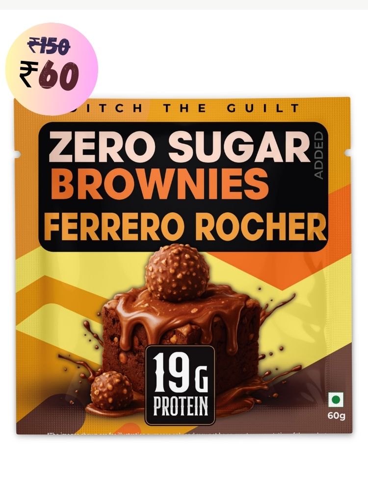 Ferrero Rocher Protein Brownie • 19g Protein • Sugar Free & High Protein • Low Net Carbs • 60g