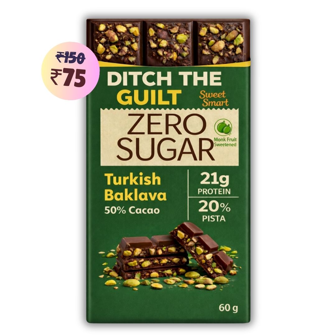 Turkish Baklava • 21g Protein • 20% Pista • Sugar Free & High Protein • 60g