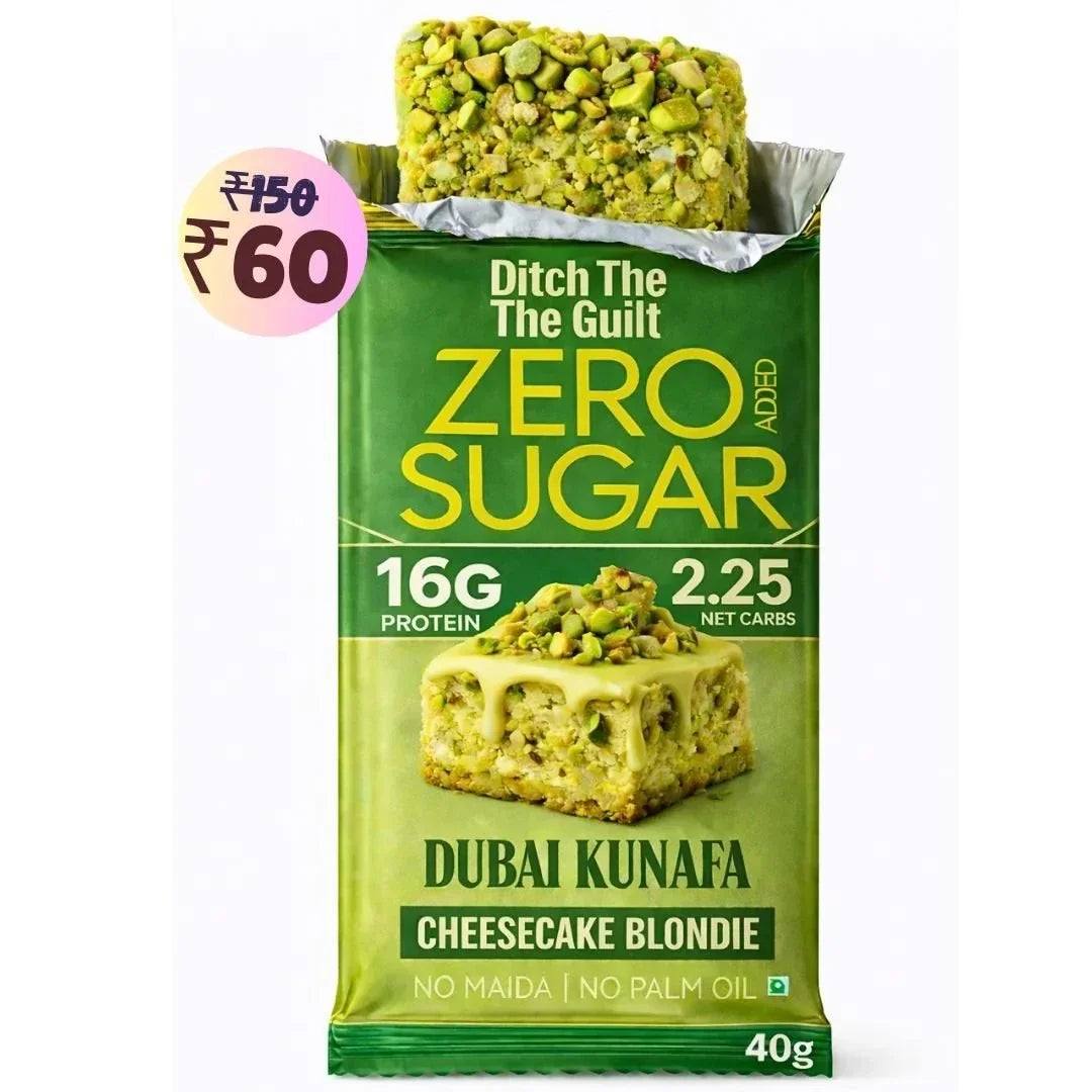 Dubai Pista Protein Cheesecake Brownie • 16g Protein • Sugar Free High Protein Brownie • 40g - Ditch The Guilt