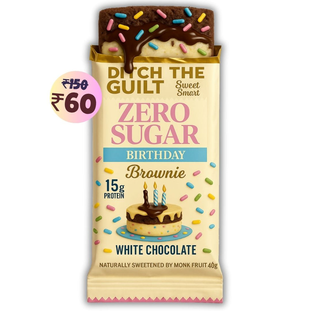 Birthday Cheesecake Protein Brownie (Marble Chocolate) • 15g Protein • Sugar Free & High Protein • Low Net Carbs • 40g