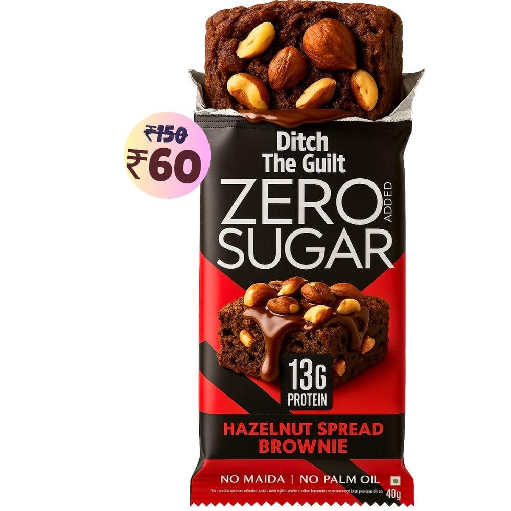 Hazelnut Spread Protein Brownie • 13g Protein • Sugar Free & High Protein • 40g
