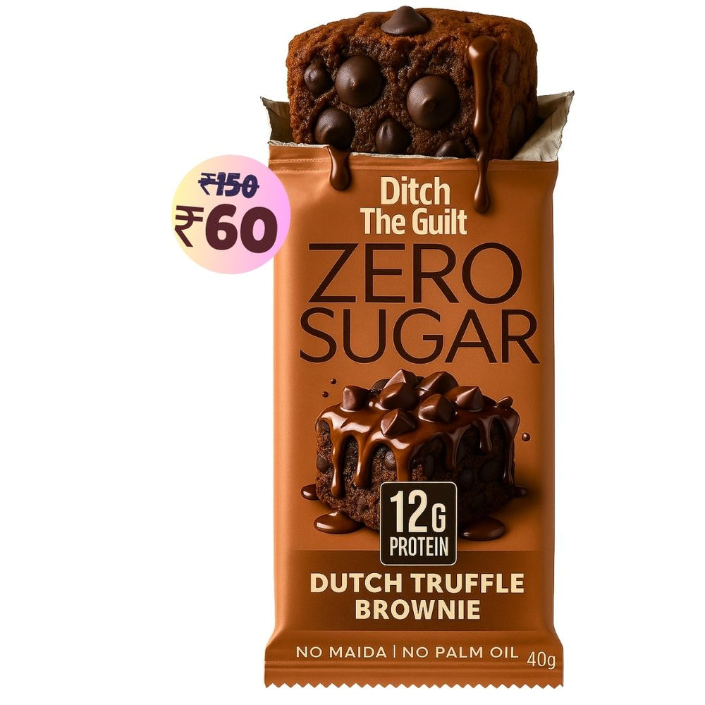 Dutch Truffle Chocolate Protein Brownie • 12g Protein • Sugar Free & High Protein • Low Net Carbs • 40g
