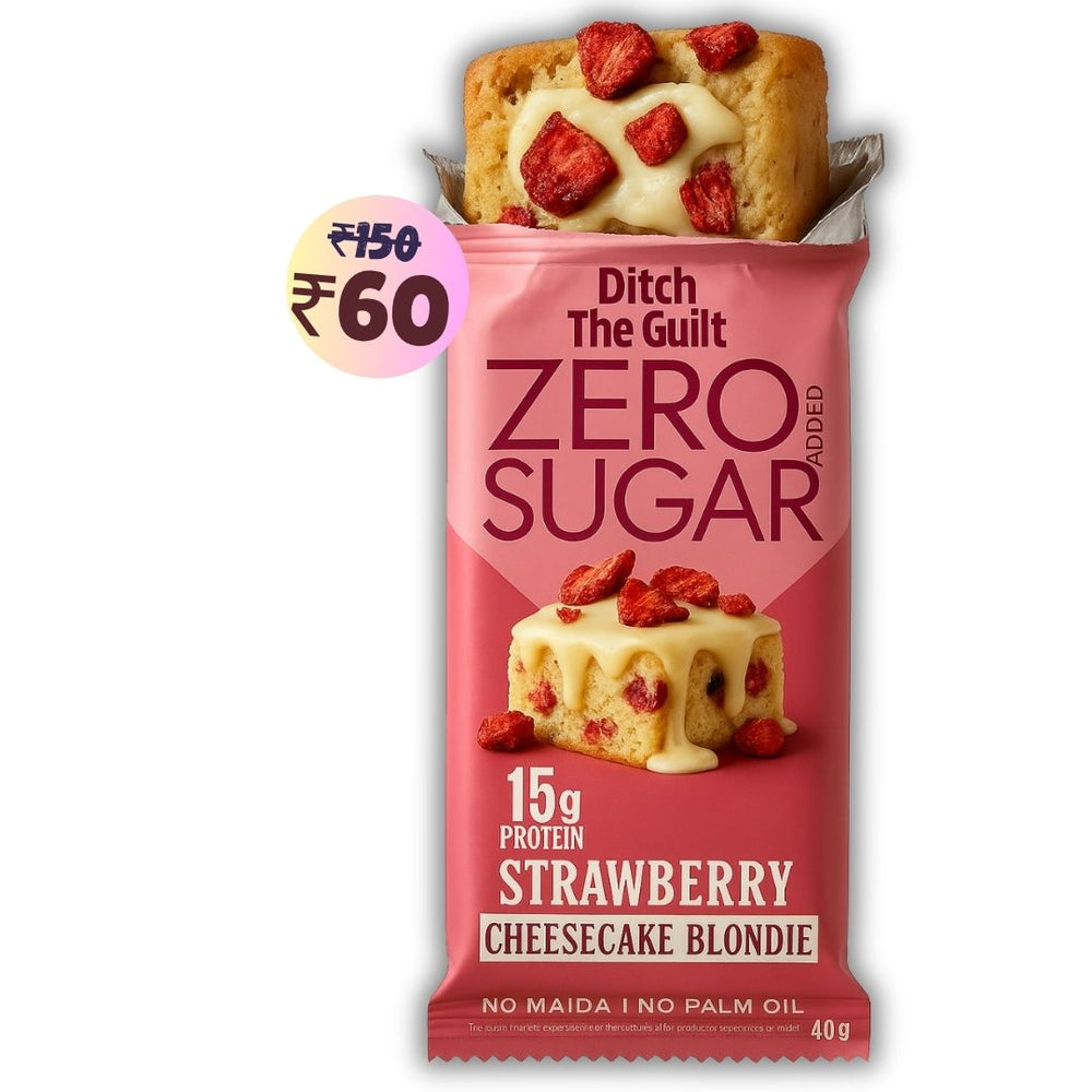 Strawberry Cheesecake Protein Brownie • 15g Protein • Sugar Free & High Protein • Low Net Carbs • 40g
