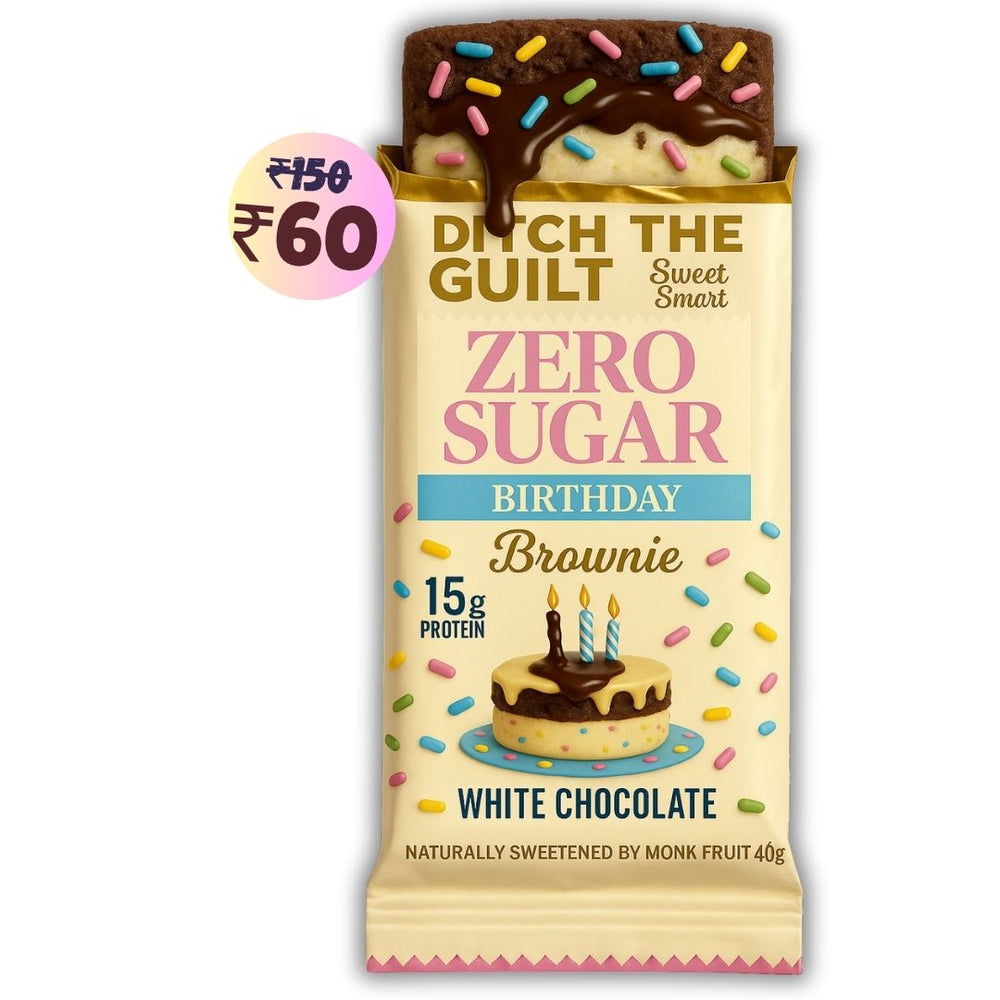 Birthday Cheesecake Protein Brownie (Marble Chocolate) • 15g Protein • Sugar Free & High Protein • Low Net Carbs • 40g