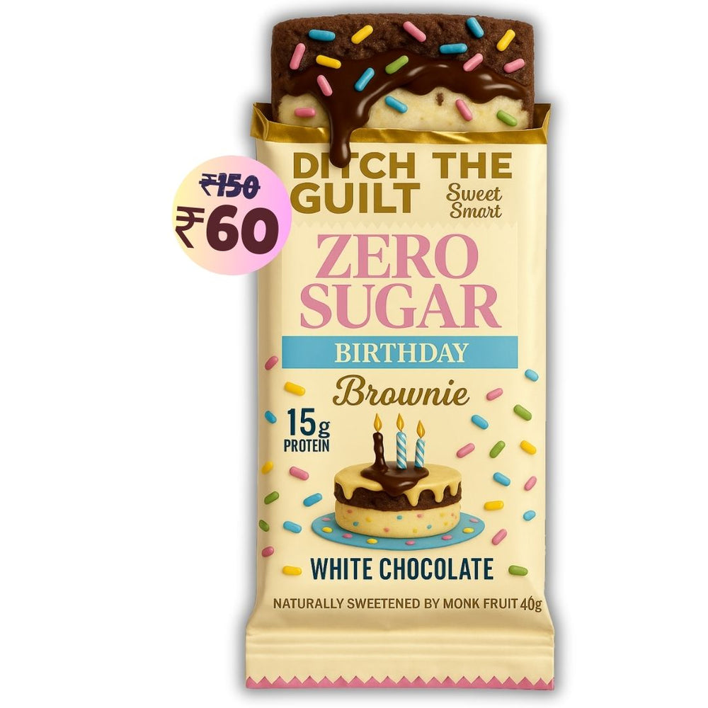 Birthday Cheesecake Protein Brownie (Marble Chocolate) • 15g Protein • Sugar Free & High Protein • Low Net Carbs • 40g