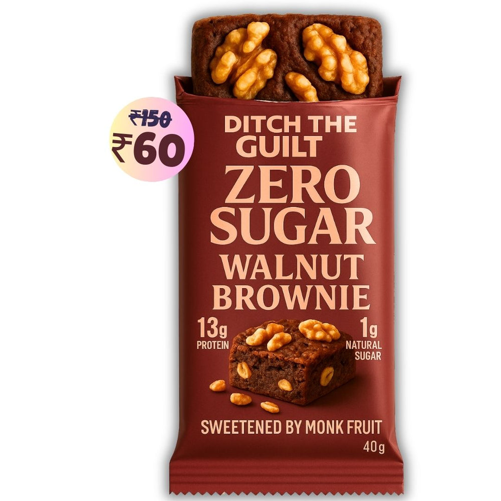 Classic Walnut Protein Brownie • 13g Protein • Sugar Free & High Protein • 40g