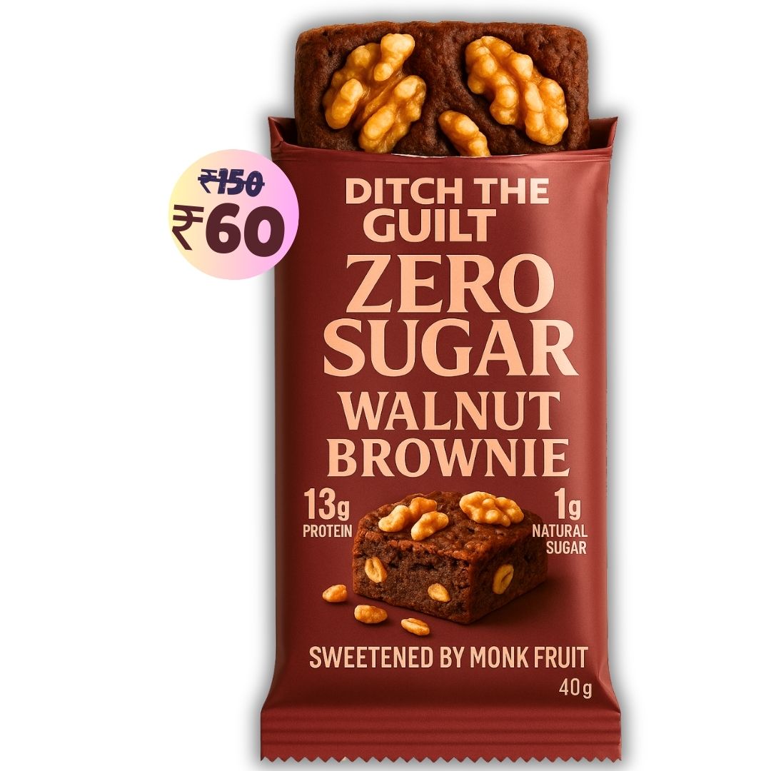 Classic Walnut Protein Brownie • 13g Protein • Sugar Free & High Protein • 40g