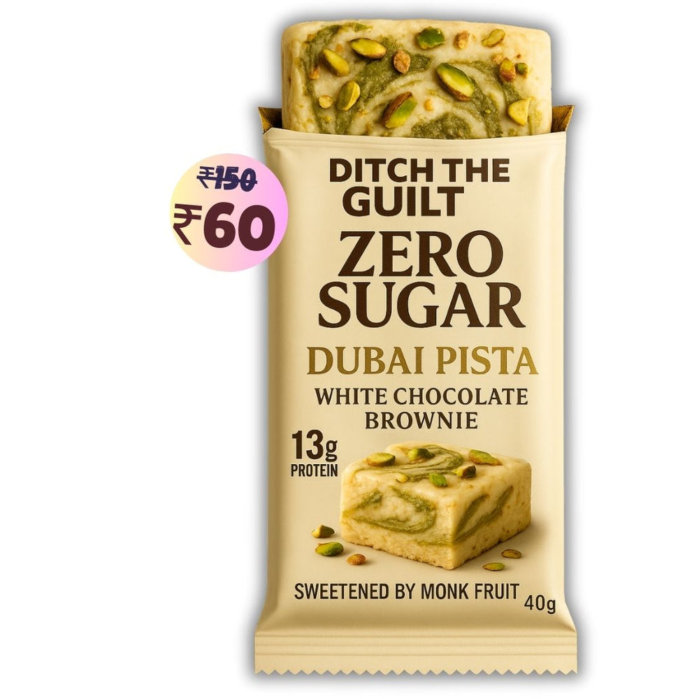 Dubai Pista White Chocolate Protein Brownie • 13g Protein • Sugar Free & High Protein • 40g