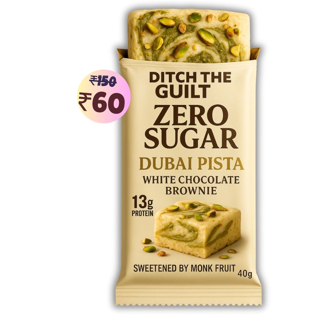 Dubai Pista White Chocolate Protein Brownie • 13g Protein • Sugar Free & High Protein • 40g