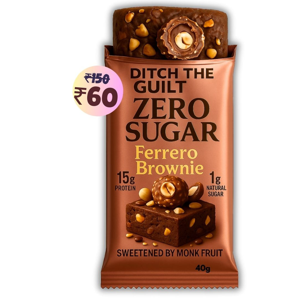 Ferrero Rocher Protein Brownie • 15g Protein • Sugar Free & High Protein • Low Net Carbs • 40g