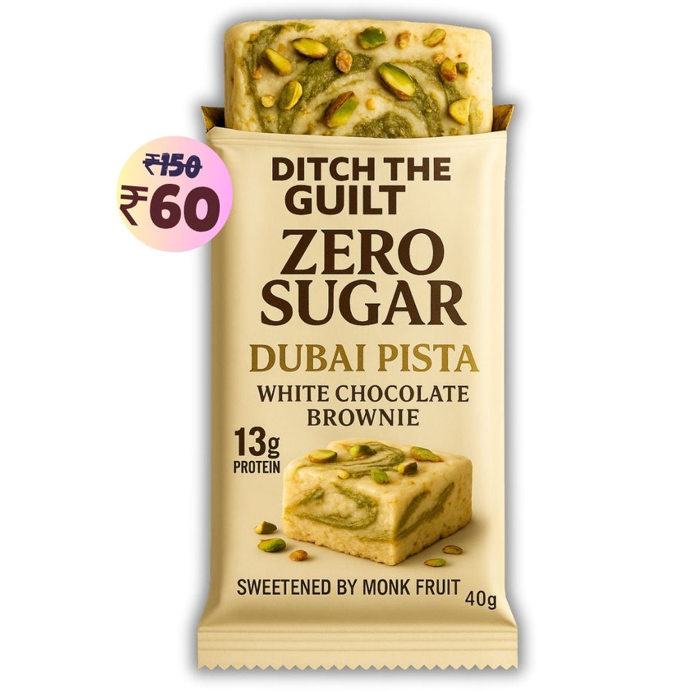 Dubai Pista White Chocolate Protein Brownie • 13g Protein • Sugar Free & High Protein • 40g