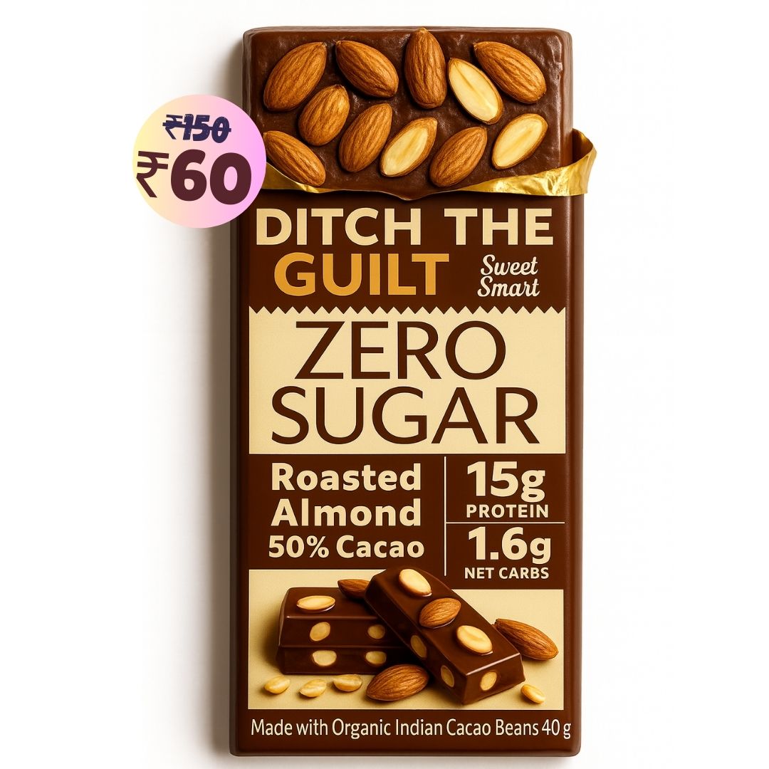 Roasted California Almonds • 15g Protein • Sugar Free Dark Chocolate • 40g bar