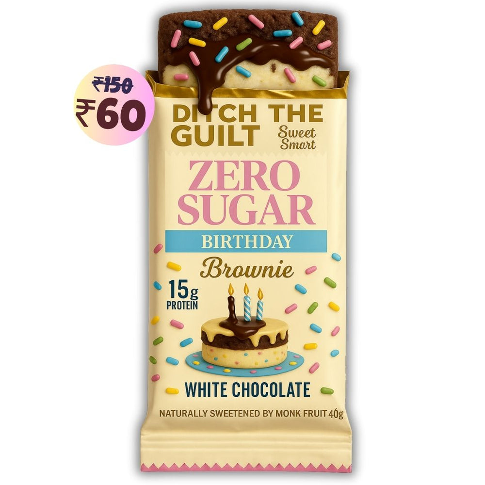 Birthday Cheesecake Protein Brownie (Marble Chocolate) • 15g Protein • Sugar Free & High Protein • Low Net Carbs • 40g