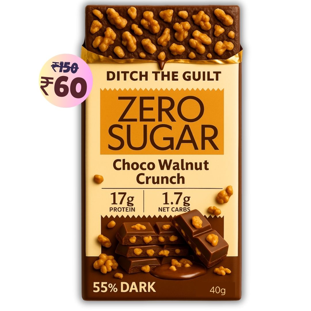 Walnut Crunch • 17g Protein •  Sugar Free Dark Chocolate • 40g bar