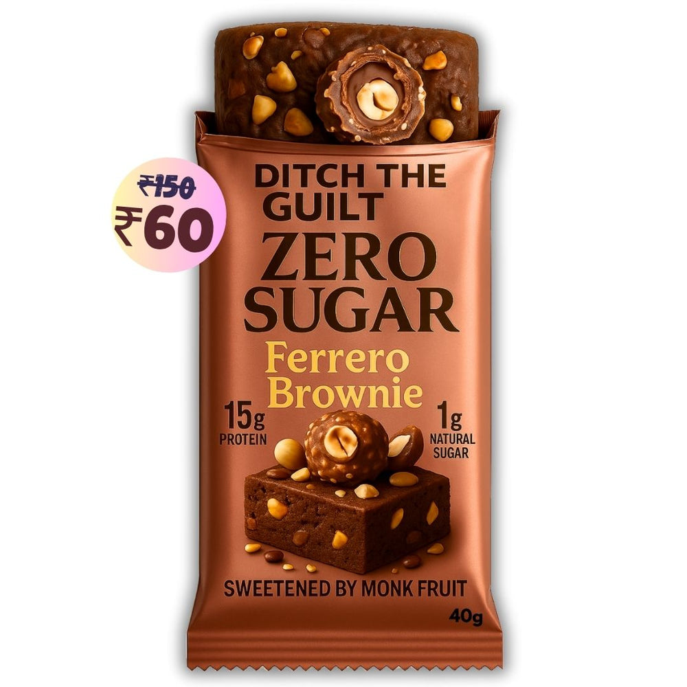 Ferrero Rocher Protein Brownie • 15g Protein • Sugar Free & High Protein • Low Net Carbs • 40g