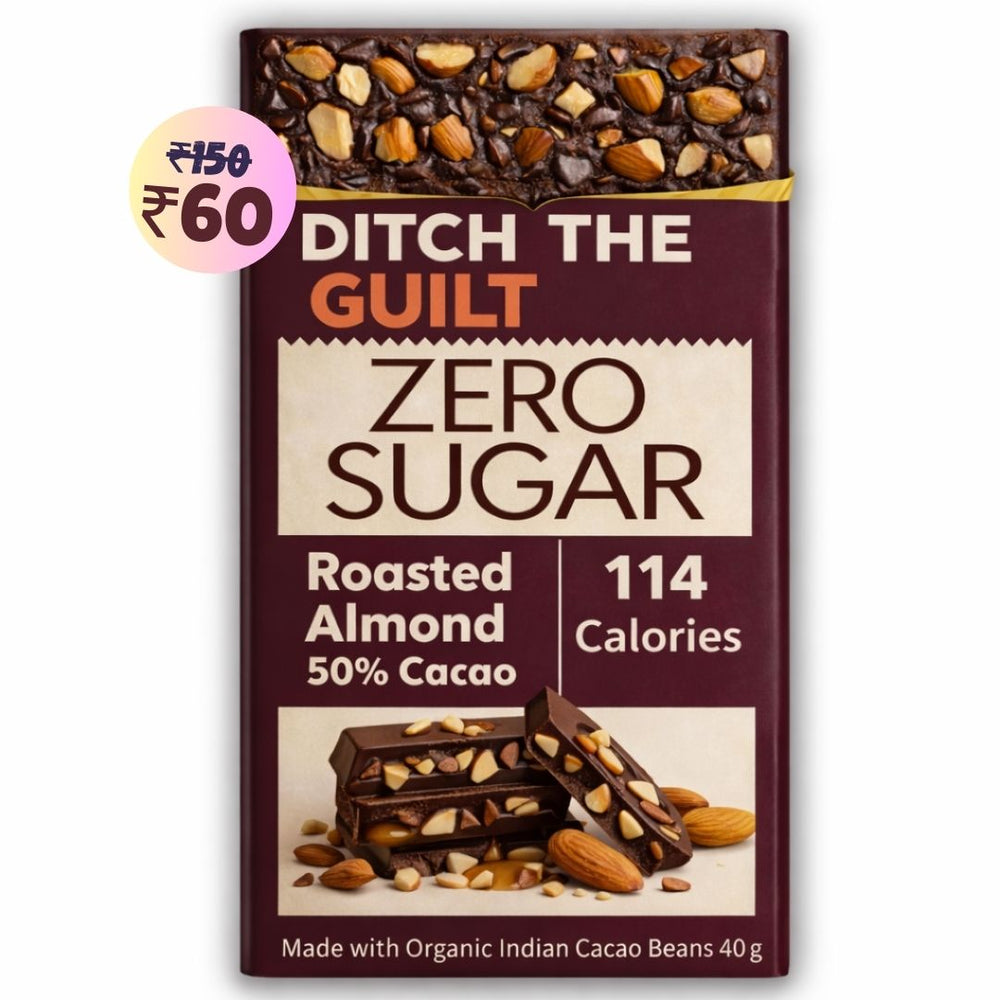 Roasted Almonds Dark Chocolate • 114 Calories • Sugar Free & Low Cal • 40g