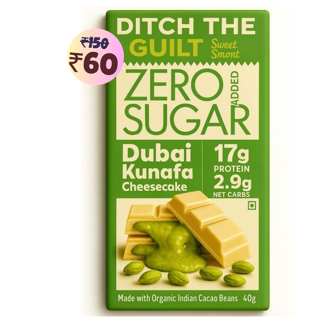 Dubai Kunafa Cheese Cake • 17g Protein • Center Filled Sugar Free White Chocolate • 40g bar