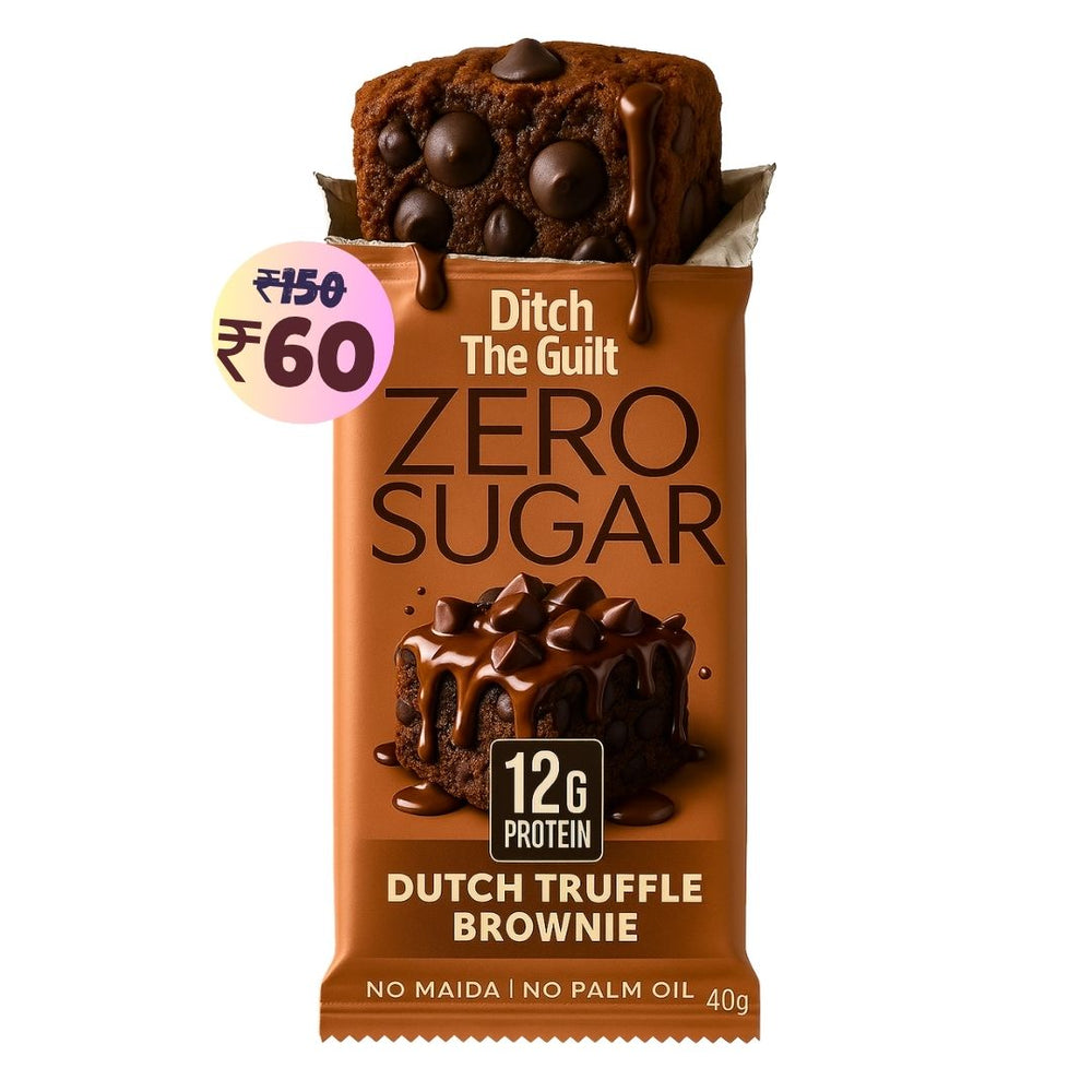 Dutch Truffle Chocolate Protein Brownie • 12g Protein • Sugar Free & High Protein • Low Net Carbs • 40g