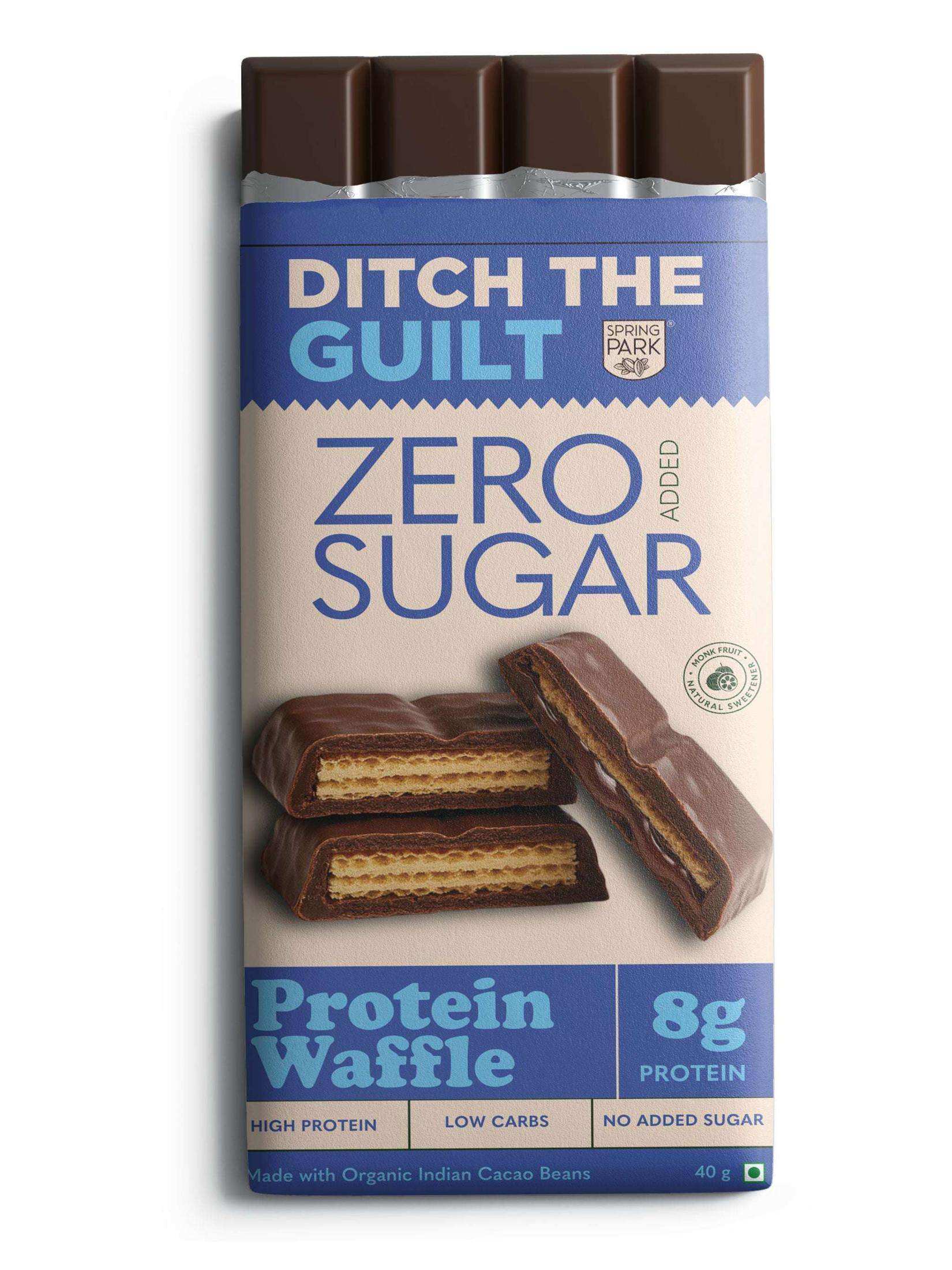 Protein Waffle - Sugar Free Dark Protein Chocolate - Center Filled - High Protein  - 40g