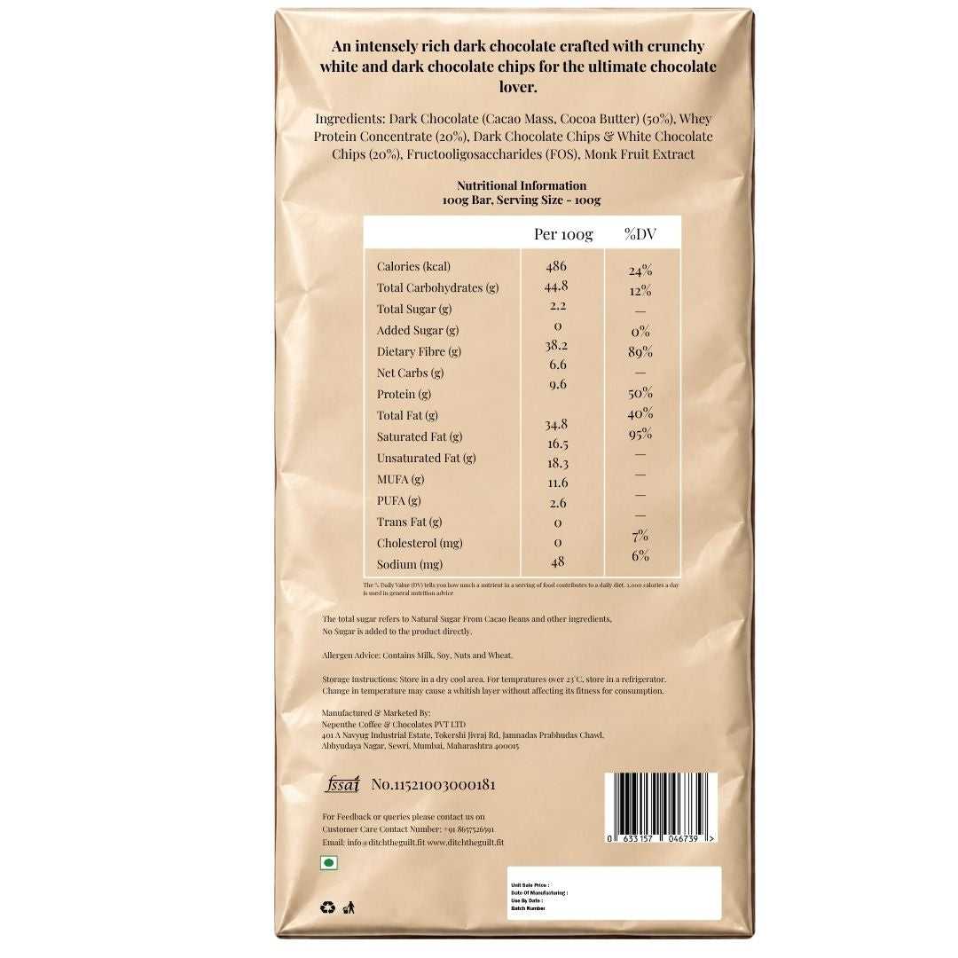 Death By Chocolate • 25g Protein • Sugar Free Dark Chocolate Bar • 100g