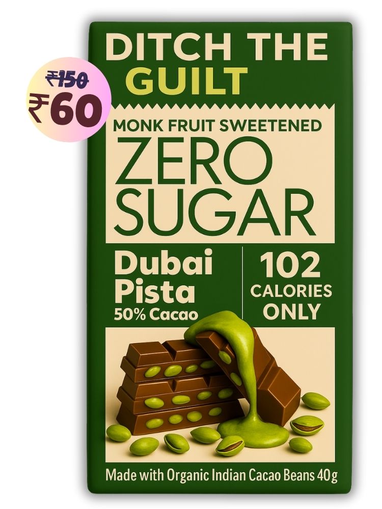 Dubai Pista Kunafa • 102 Calories •  Sugar Free Dark Chocolate • 40g